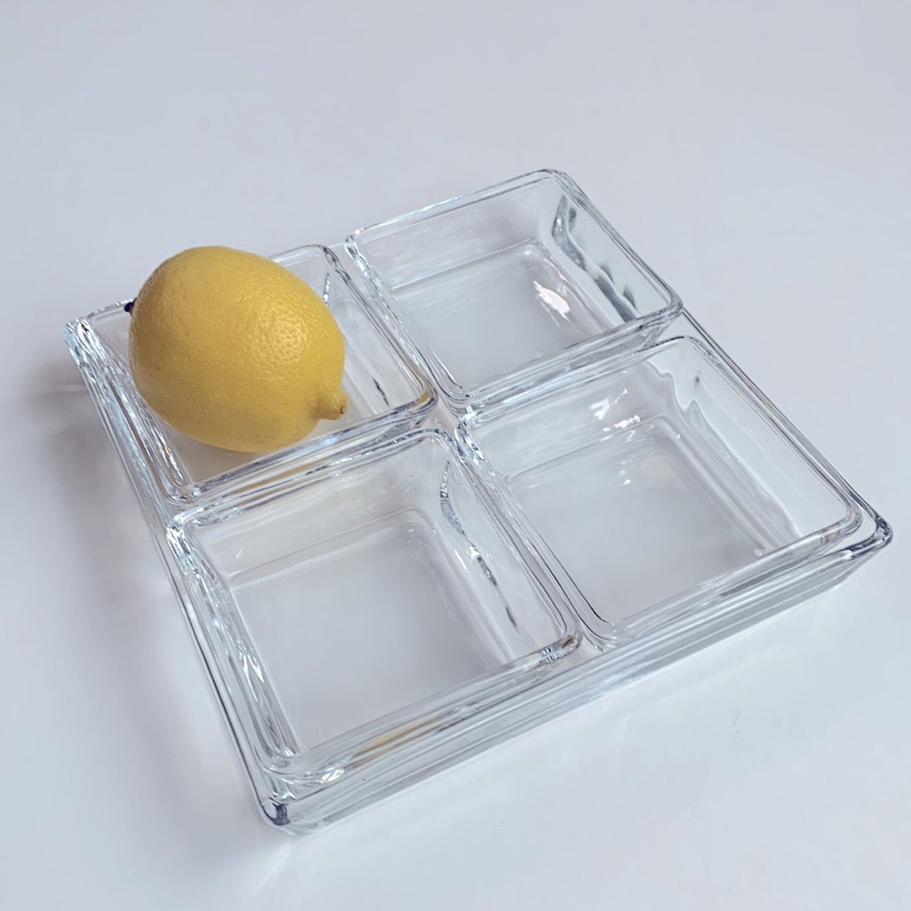 CRATE & BARREL Serve-ware Glass Platter Set of 5 for Entertaining - Picture 1 of 11